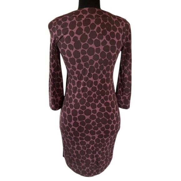 Boden Dark Plum Polka Dot Jersey Knit Stretch Dress, size 2 - Picture 3 of 5